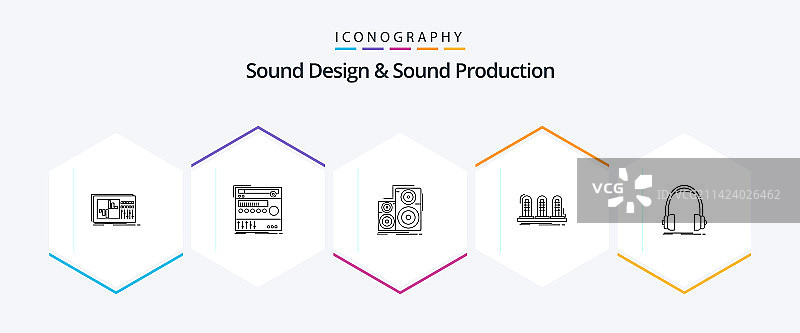 音响设计与制作线性图标图片素材