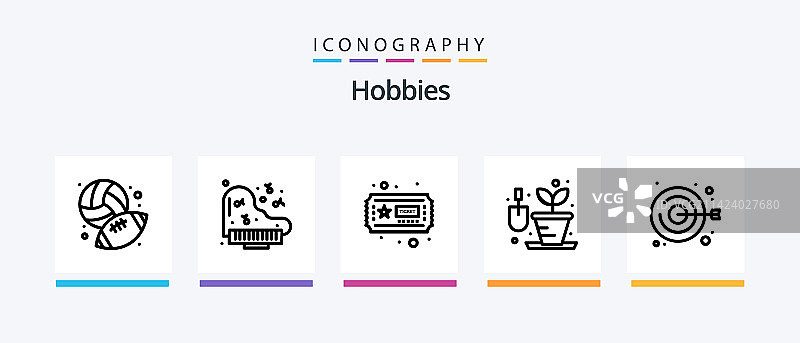 爱好线性5图标包，包含音乐爱好图片素材