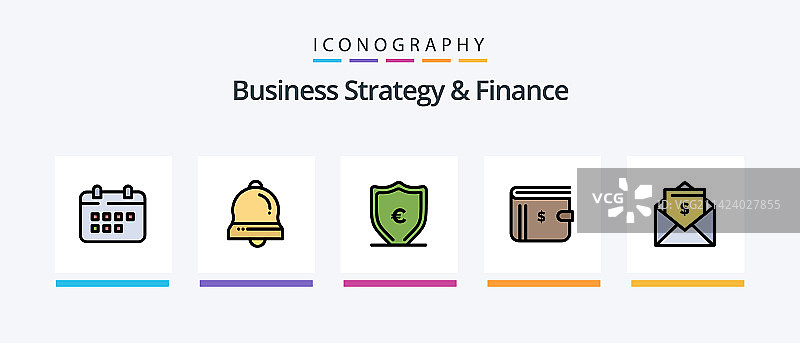商业战略与金融线性填充5图标图片素材