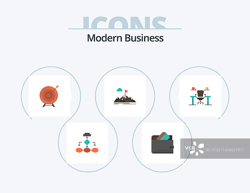 现代商务扁平图标包5图标设计目标图片素材
