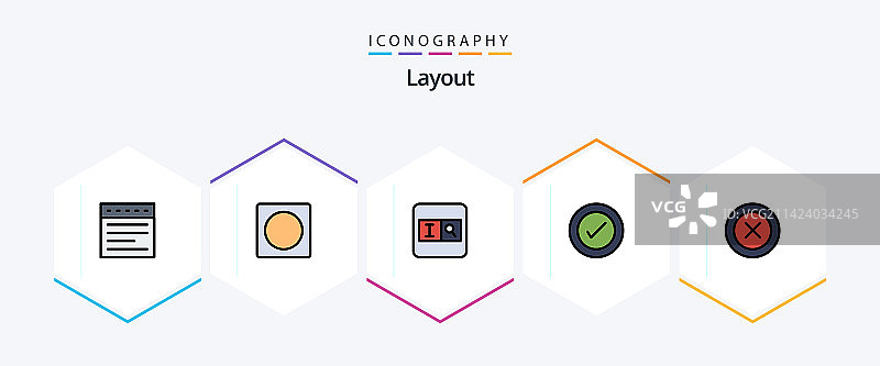 包含搜索功能的25个填充线条图标包图片素材