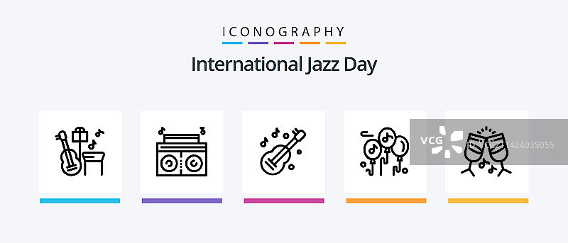 国际爵士乐日图标包图片素材