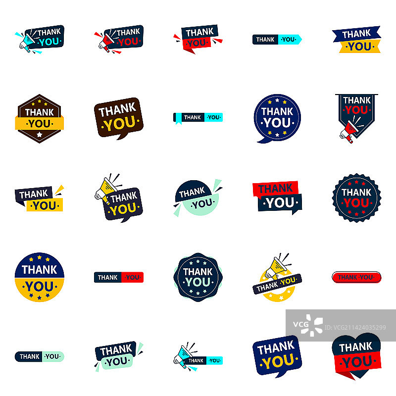 25个吸引眼球的图标，感谢您的观众图片素材