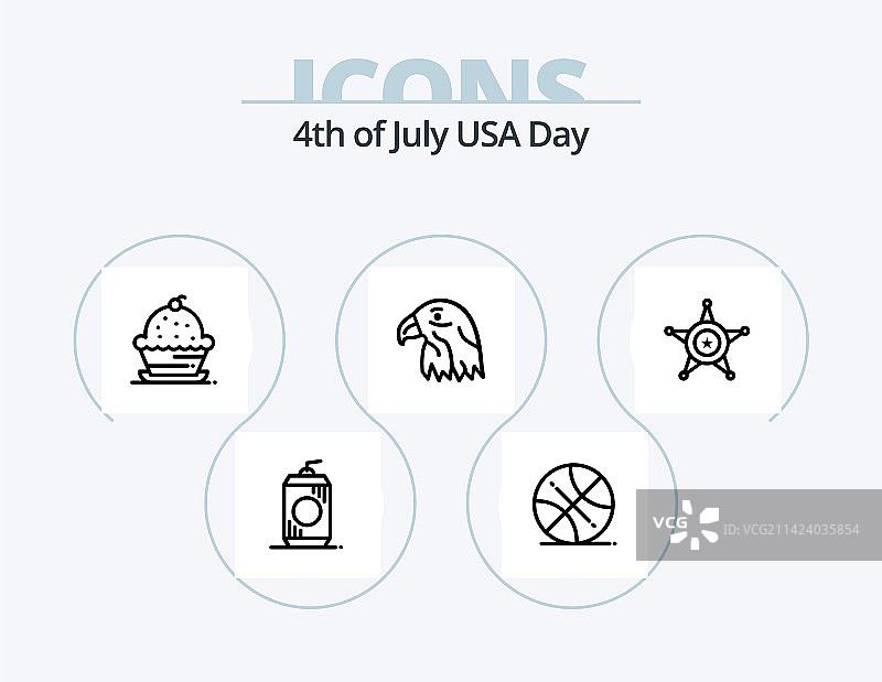 美国线性图标包5图标设计图片素材