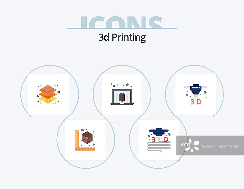 3D打印扁平图标包5图标设计图片素材