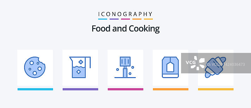 蓝色食物图标包，含锡兰美食图片素材