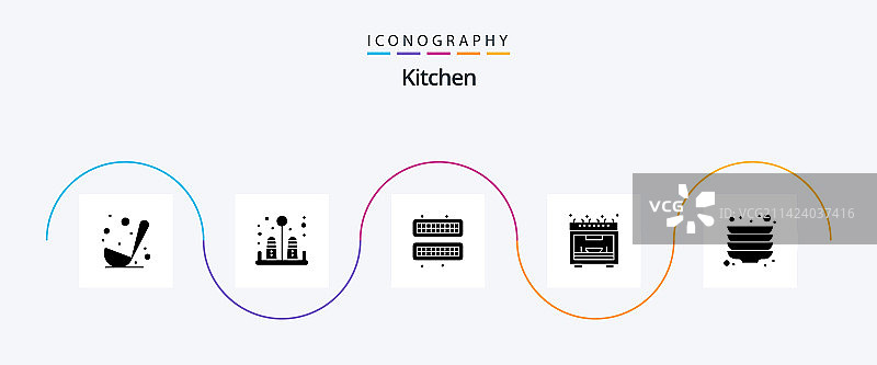 厨房餐具图标合集，包含盘子和立方体图片素材