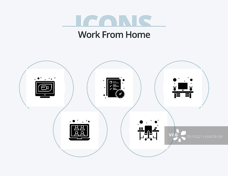 居家办公图标合集5个图片素材