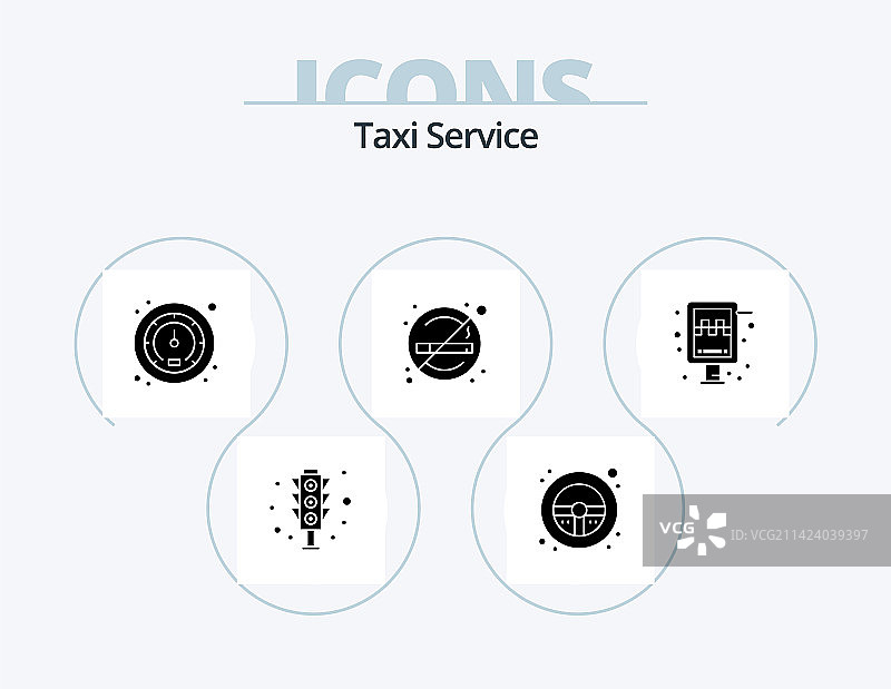 出租车服务字形图标设计图片素材