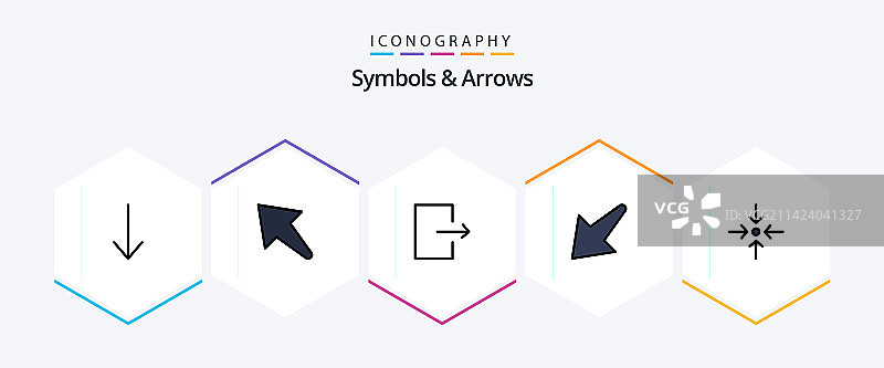 符号和箭头25填充线图标包图片素材