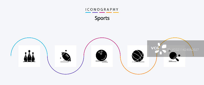 包含球类运动的体育符号图标包图片素材