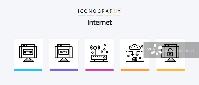 互联网线条图标包：互联网图片素材