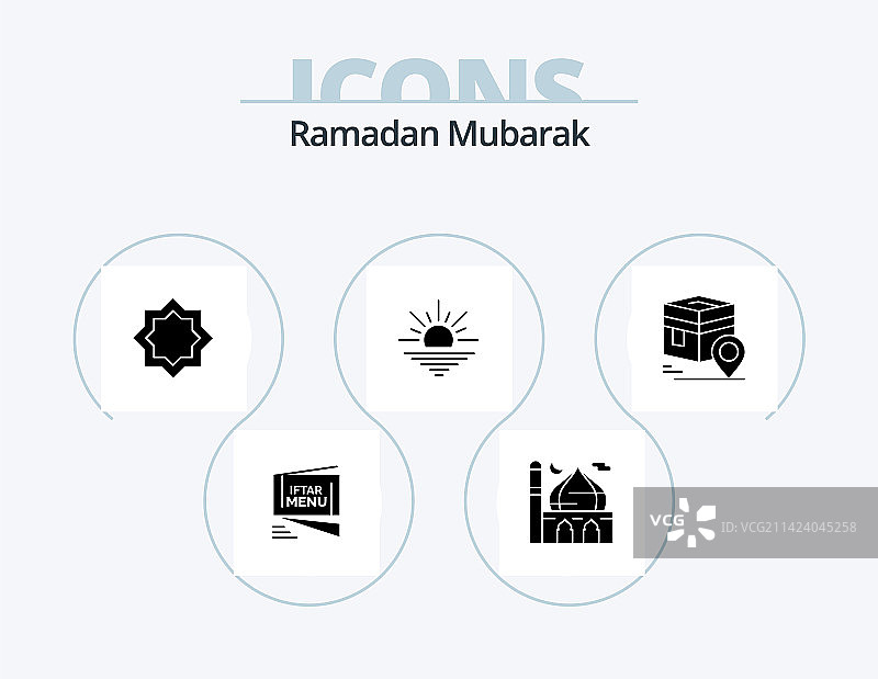 斋月字形图标包（5个图标，含晨曦）图片素材