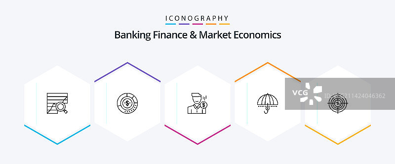 银行金融与市场经济线性图标（25个）图片素材