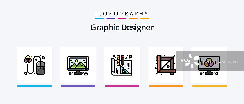图形设计师线性填充5图标包图片素材