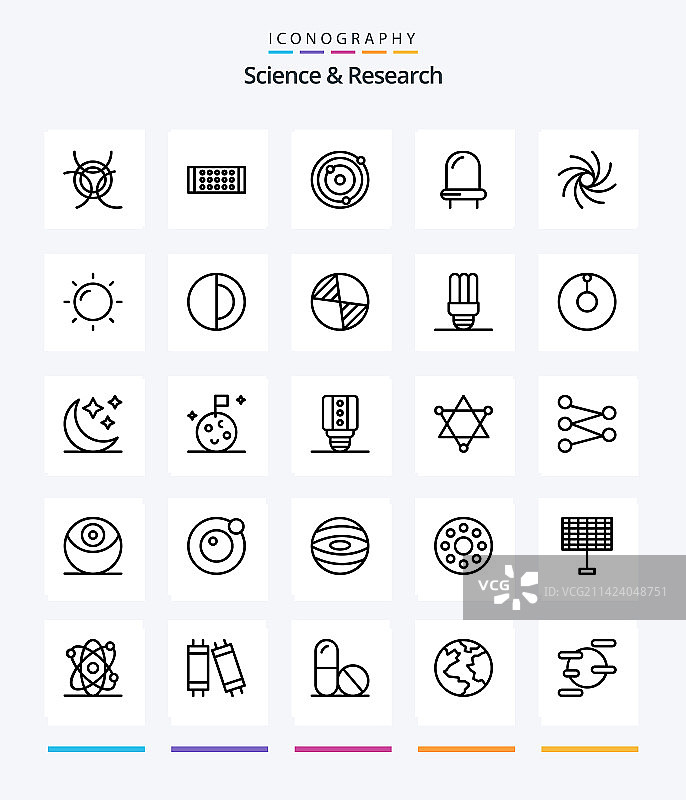 创意科学轮廓图标包25个图片素材