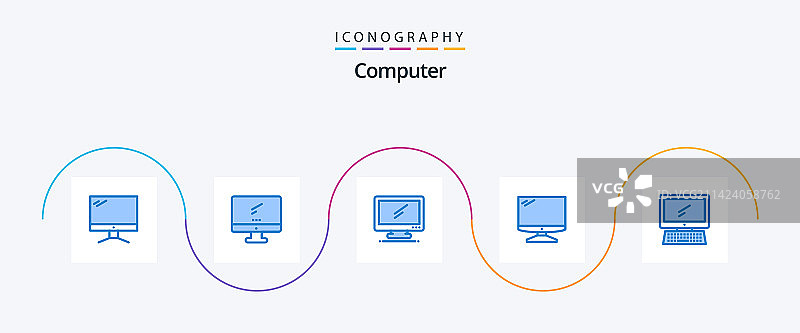 电脑蓝色5图标包图片素材