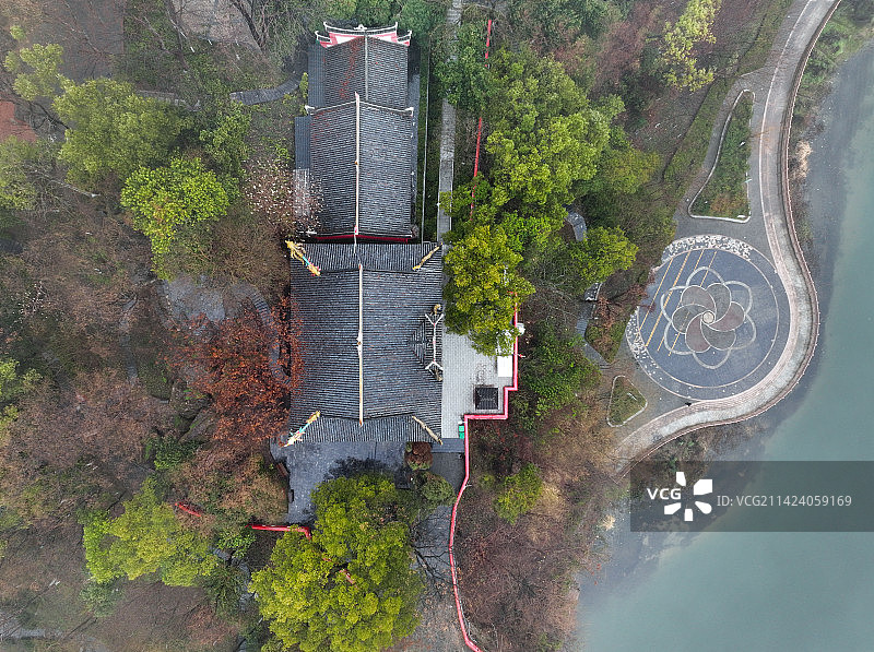 湖南省邵阳市北塔区邵阳北塔双清公园航拍图片素材