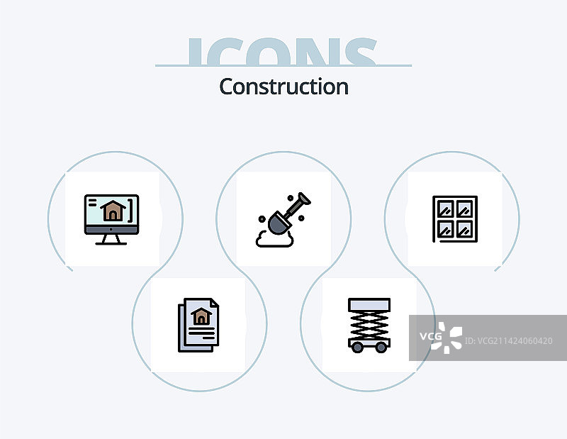 建筑线条填充图标包5图标设计图片素材