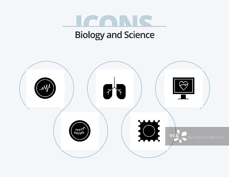 生物学字形图标包5图标设计，包含心脏图片素材