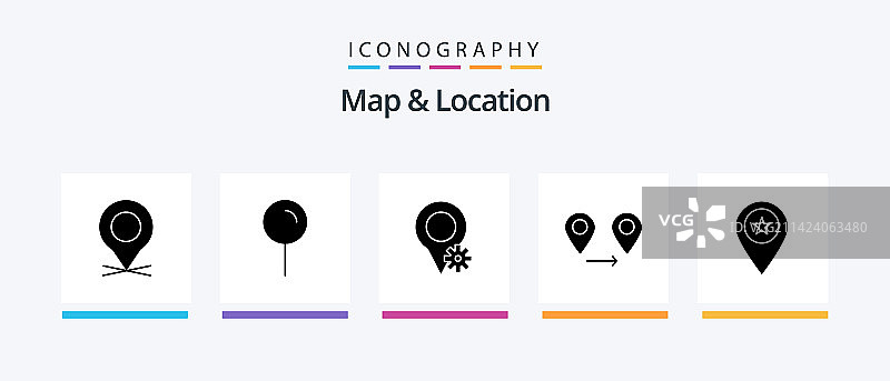 地图定位5字形图标集图片素材