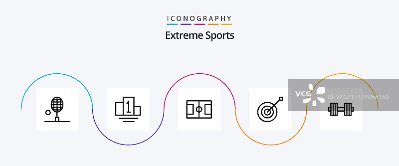包含哑铃等运动线性图标合集图片素材