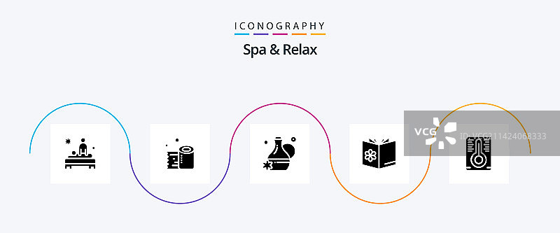 SPA和放松图案，包含碗的5个图标包图片素材