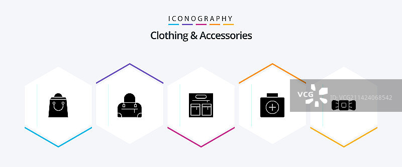 服装与配饰25字形图标包图片素材