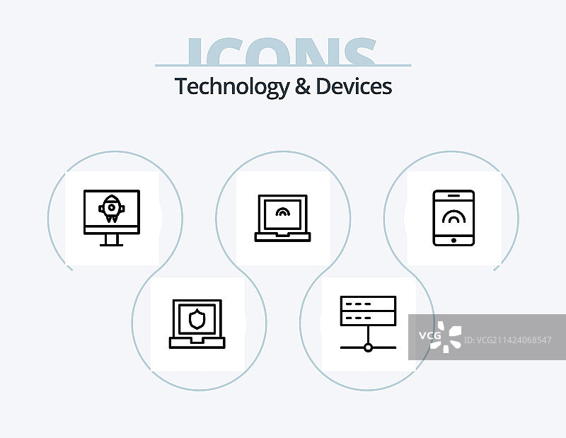 设备线性图标包5图标设计技术图片素材