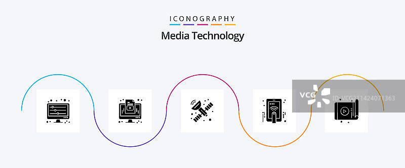 媒体技术字形图标包图片素材
