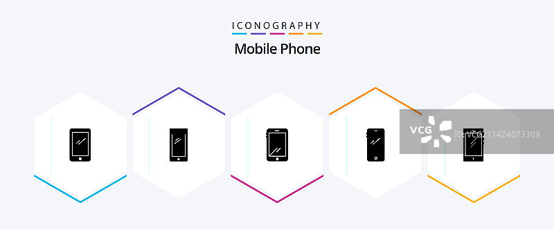 包含的手机字形图标包25个图片素材