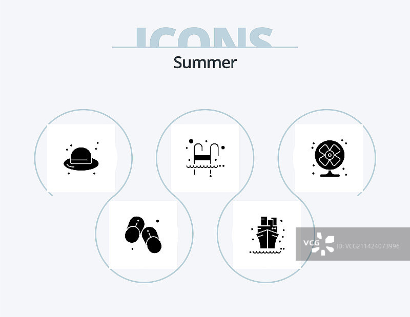 夏季字形图标包：游泳主题图片素材