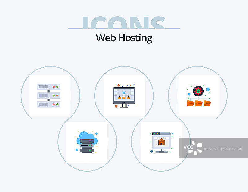 扁平风格网页托管图标包5图标设计文件夹图片素材