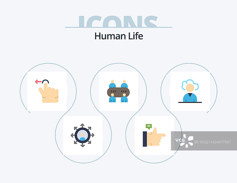 滑动操作人像扁平风5图标设计图片素材