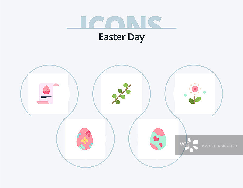 复活节扁平风图标包5鲜花设计图片素材