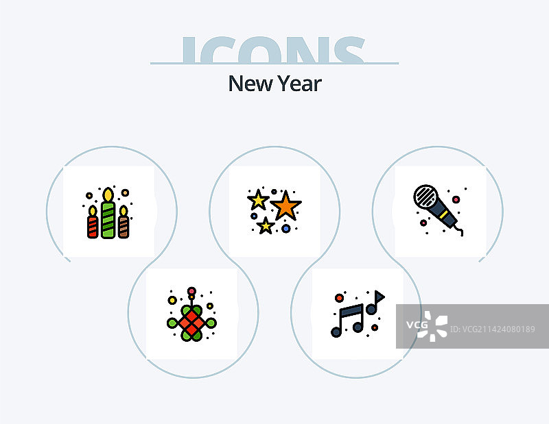 新年线条填充图标包5图标设计图片素材