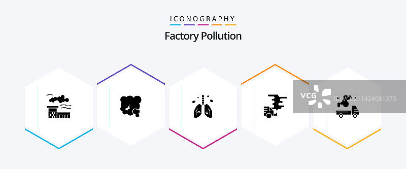 工厂污染标志图标包图片素材