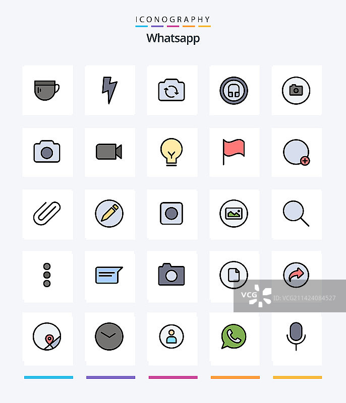 创意WhatsApp线性图标套装图片素材