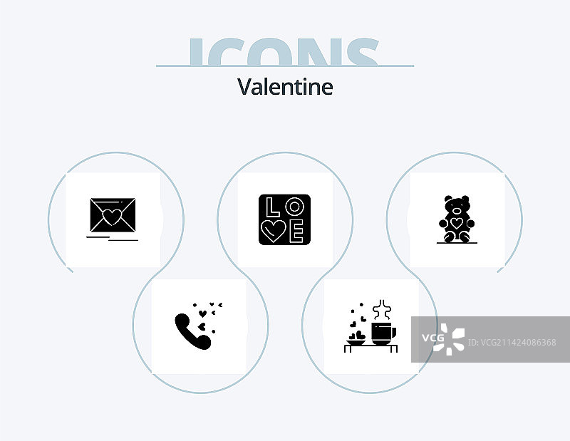 5个情人节爱情符号图标设计图片素材