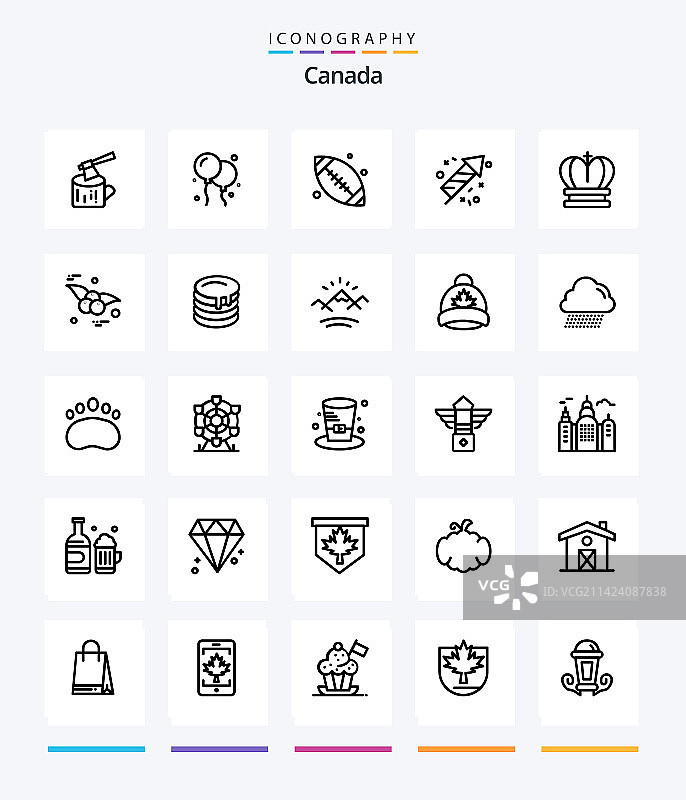 创意加拿大轮廓图标包图片素材