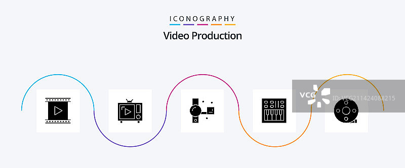 视频制作字形5图标包（含打开）图片素材