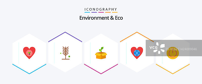环境和生态2.5D扁平图标包图片素材
