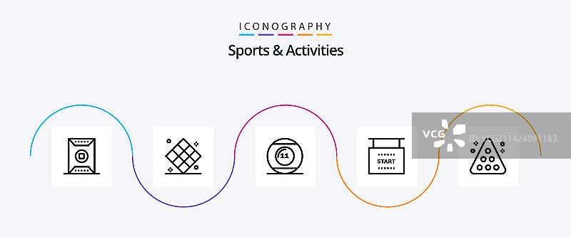 运动与活动线性5图标包。图片素材
