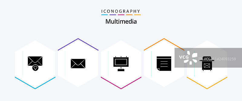 多媒体25标志图标包，含注释图片素材