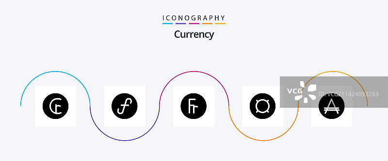 货币符号字形图标包，含储蓄罐图片素材