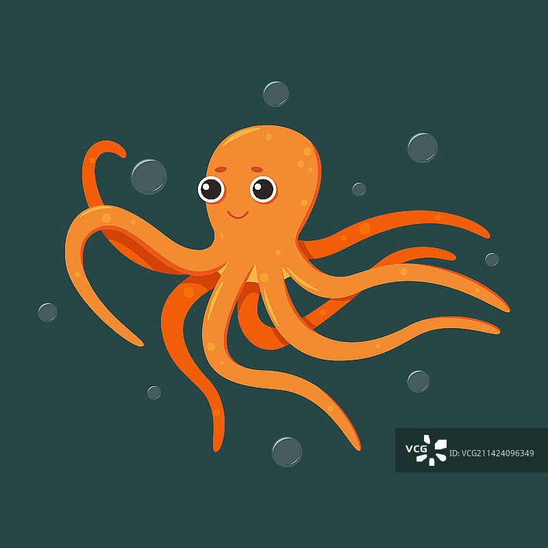 带气泡的卡通章鱼图片素材