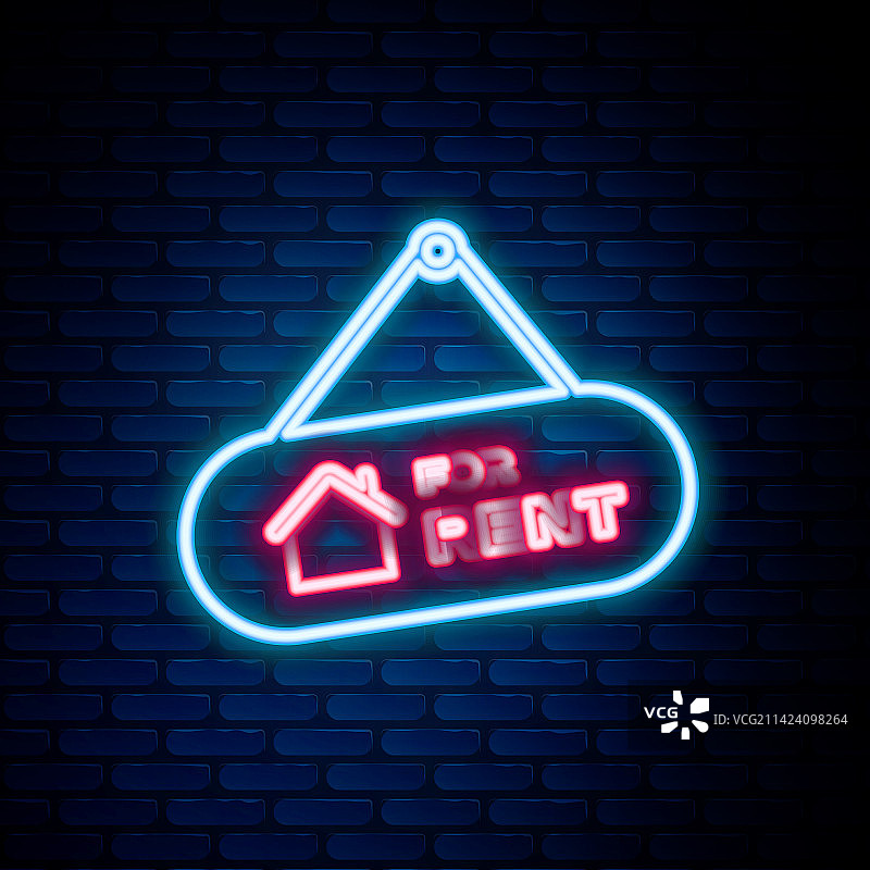 发光霓虹灯出租标志图片素材