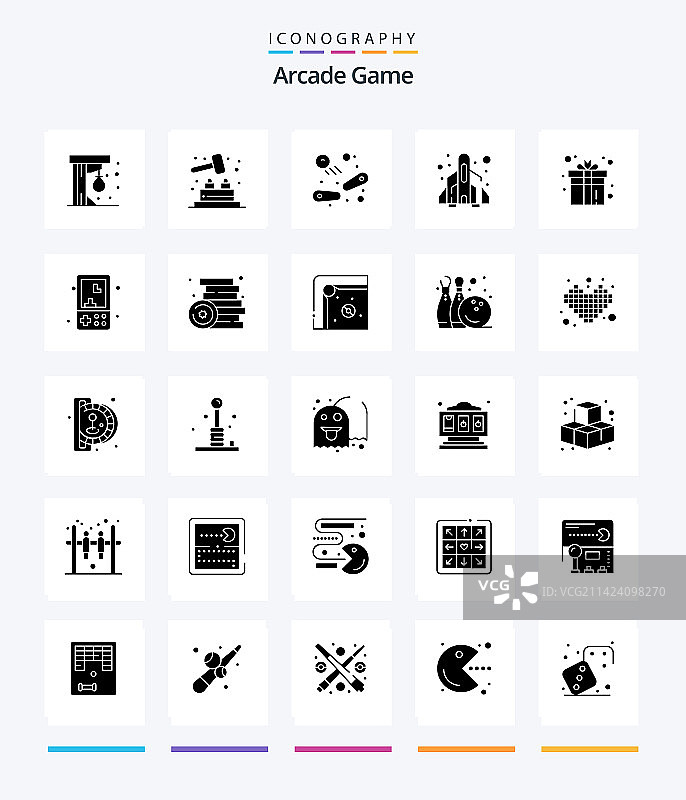 创意街机25字形纯黑色图标包图片素材