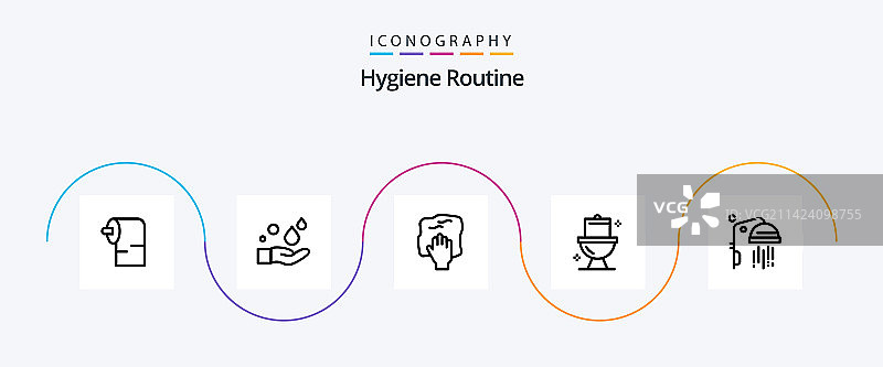 卫生常规线条5图标包包括清洁图片素材