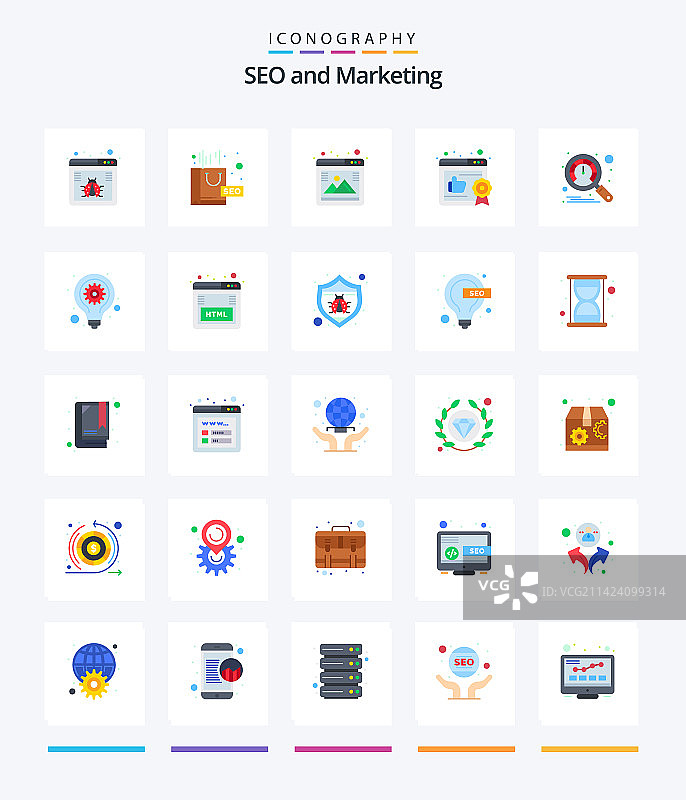 创意SEO 2.5D扁平图标包图片素材